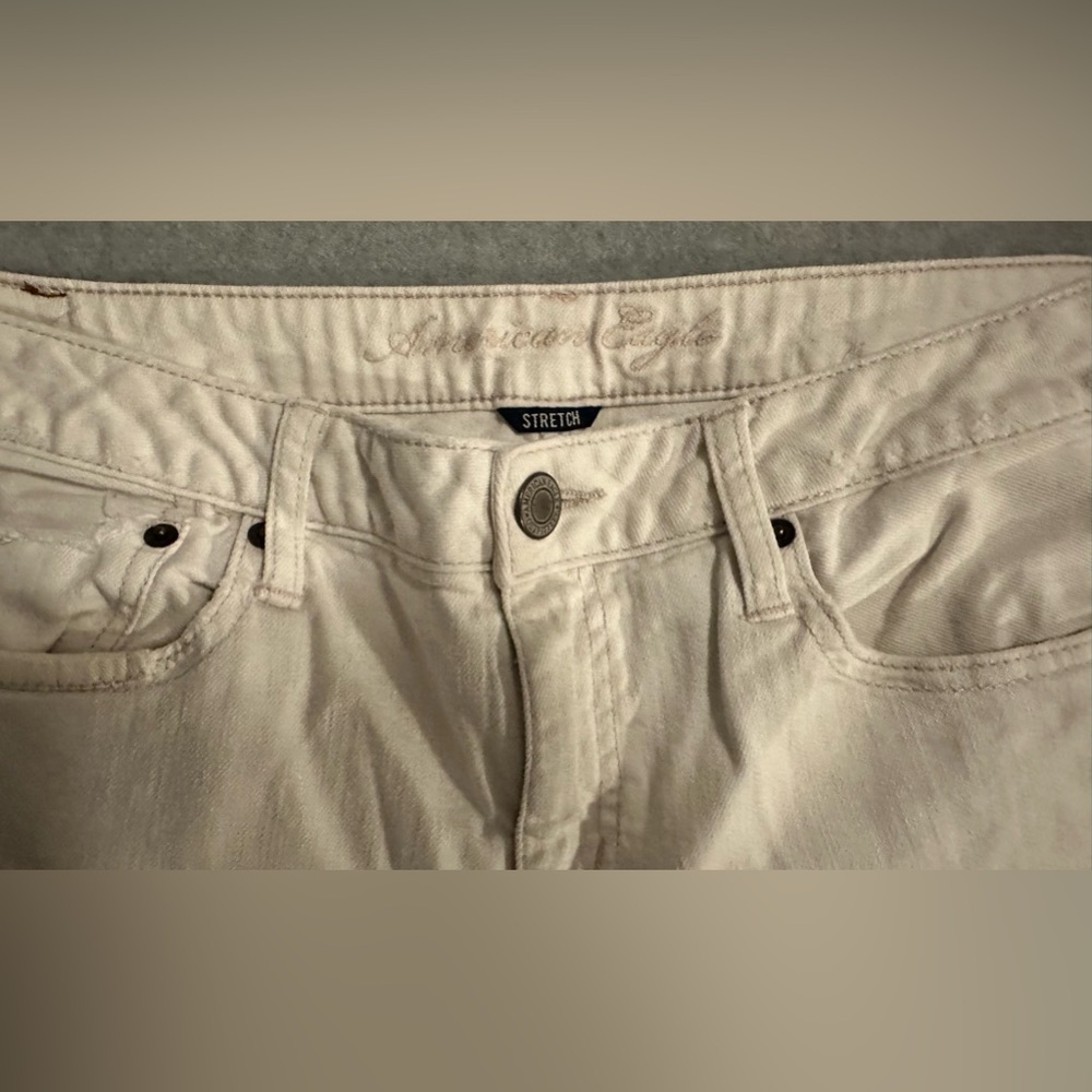 American Eagle premium slouch jeans white size 10 - Picture 8 of 9